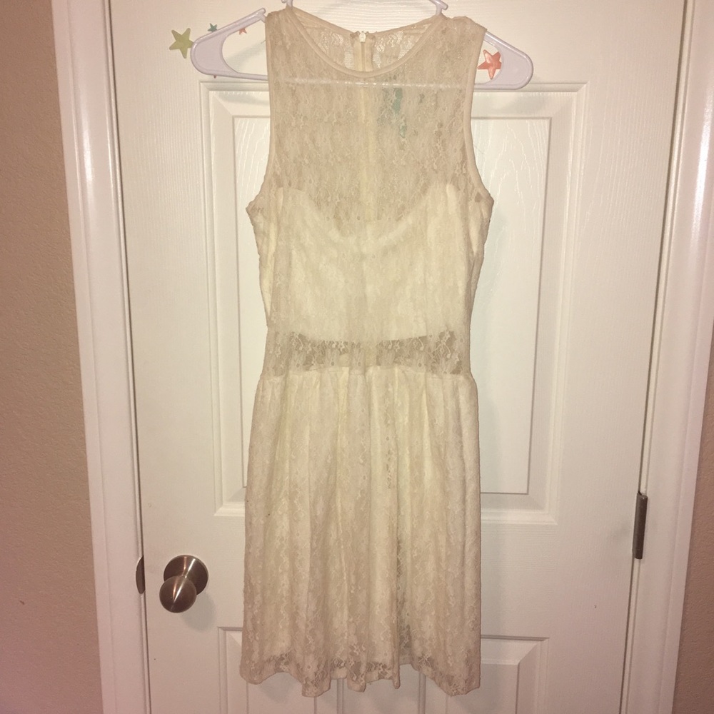 Cute Lace Cream Dress